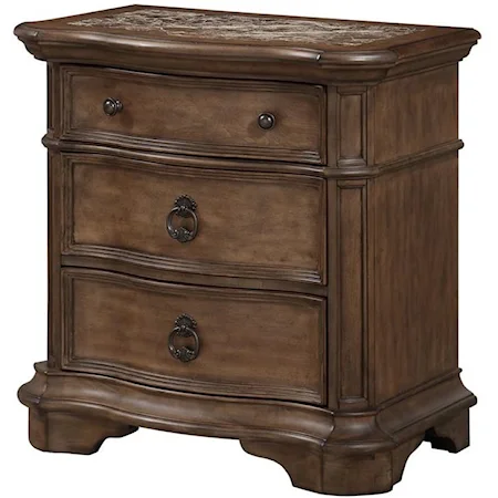 Traditional Three Drawer Nightstand